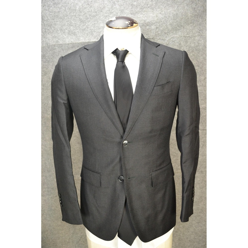 Suitsupply Napoli Blazer Mens 34 Dark Gray Pure Wool Vitale‎ Barberis Sport Coat